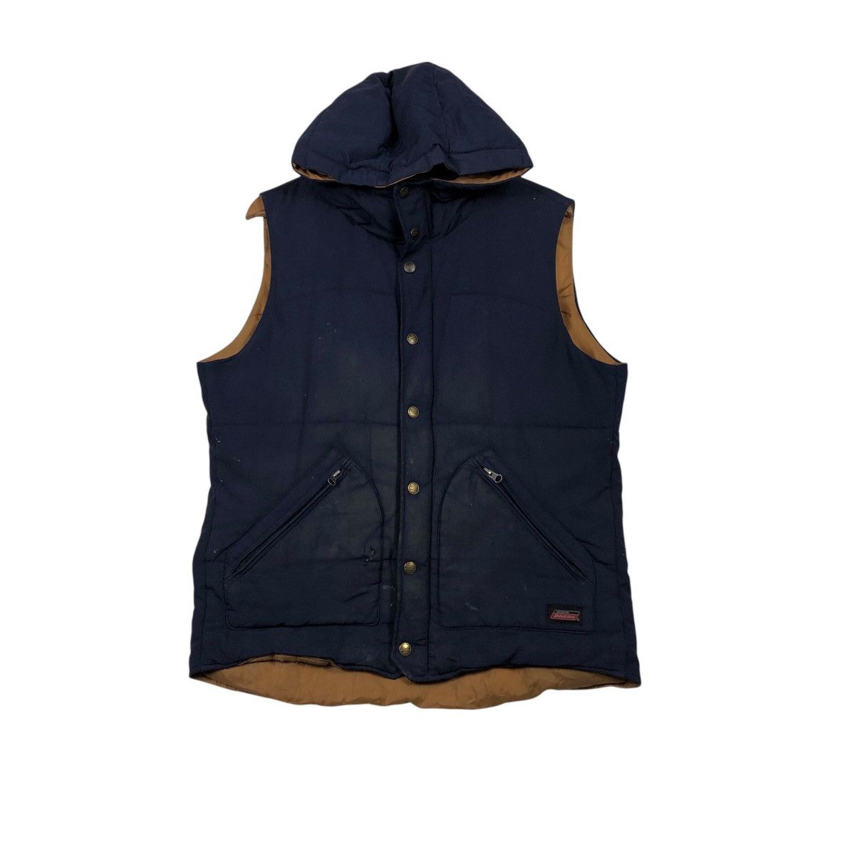 Japanese Brand × Vintage 📌Vintage Vest Puffer Jacket Sleeveless Dickies Biker Style Size US L / EU 52-54 / 3 - 2 Thumbnail