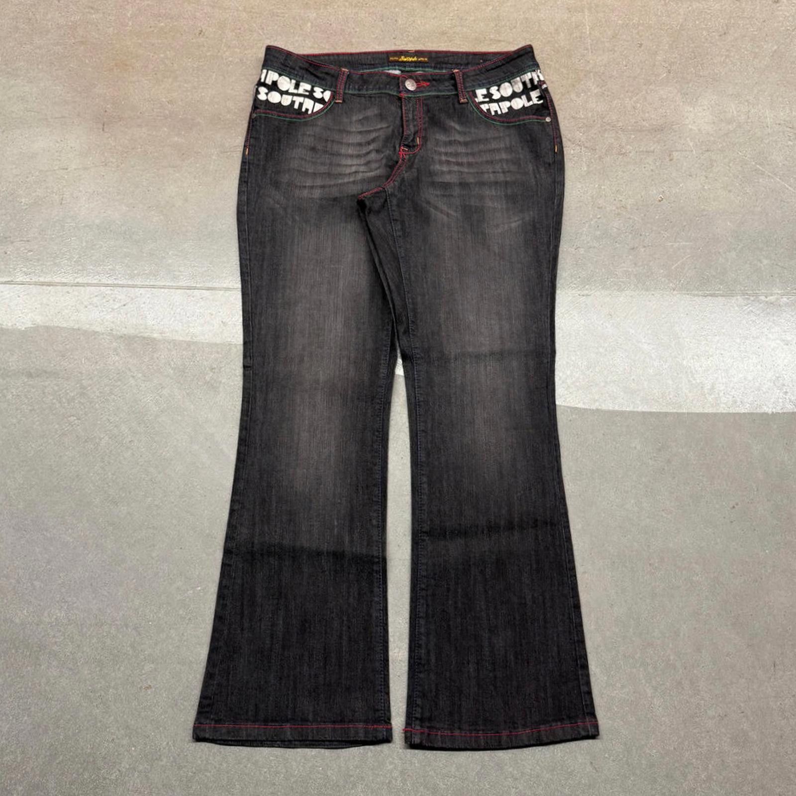 Southpole Y2K South Pole Faded Wide Leg Women's Flared Jeans 16 Size 36" / US 14 / IT 50 - 2 Thumbnail