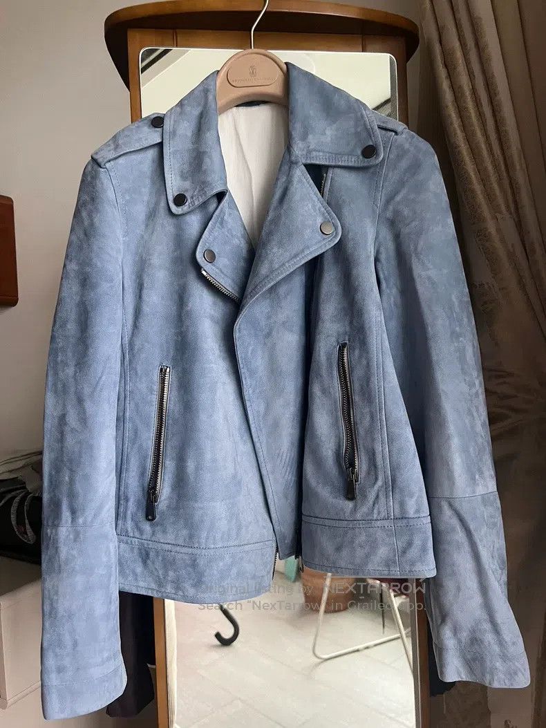 Brunello Cucinelli Brunello Cucinelli Classic Suede Biker Jacket Size XXS / US 00 / IT 34 - 6 Thumbnail