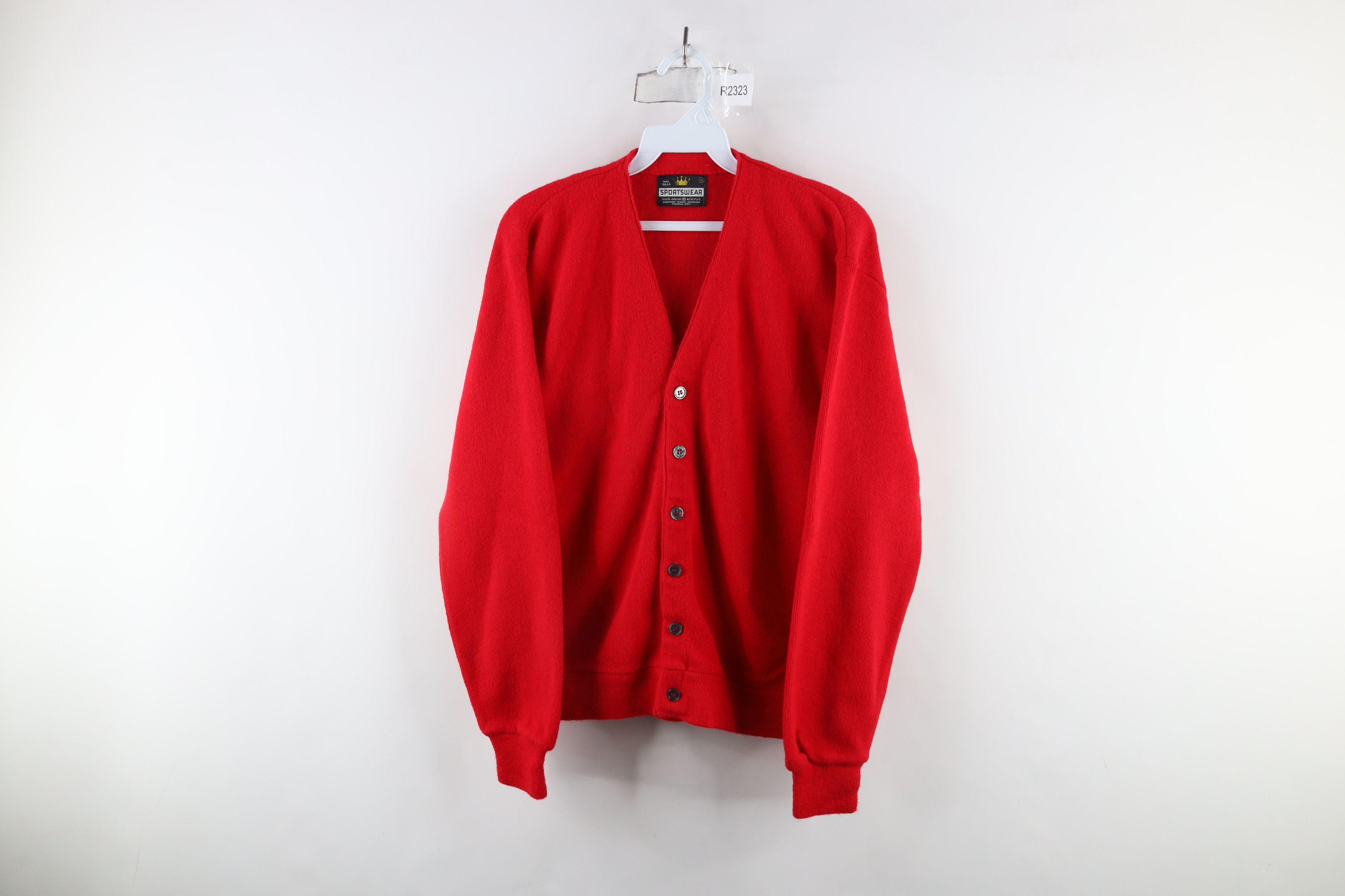 Vintage Vintage 50s 60s Streetwear Button Cardigan Sweater Red USA Size US M / EU 48-50 / 2 - 1 Thumbnail