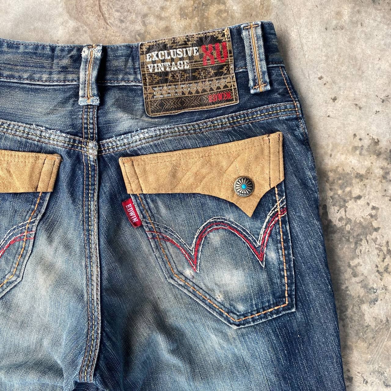 Edwin × Vintage FLARED✅VINTAGE EDWIN EXCLUSIVE BOOT CUT DISTRESSED DAMAGED Size US 29 - 8 Thumbnail