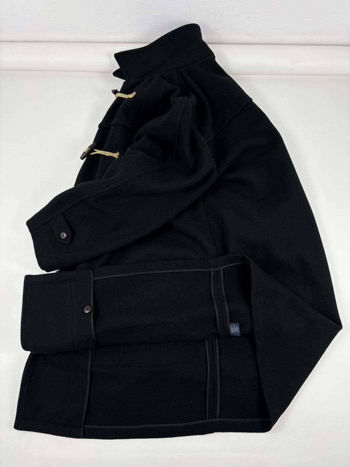 Polo Ralph Lauren DEADSTOCK 90’s POLO RL Admiral Wool Black Duffle Toggle Pea Coat Jacket Trench XL Size US XL / EU 56 / 4 - 5 Thumbnail