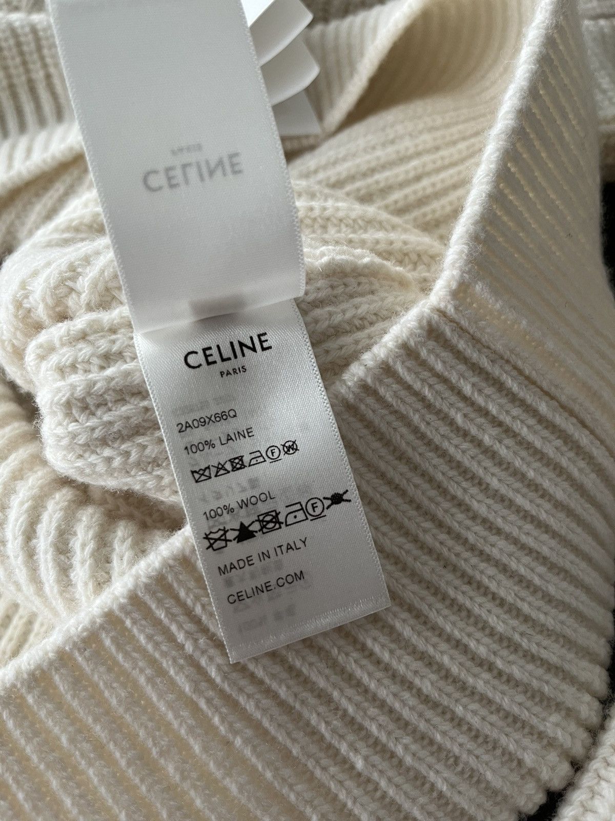 Celine × Hedi Slimane Celine by Hedi Slimane Runway Logo Wool Sweater Brand New Size US XXL / EU 58 / 5 - 13 Thumbnail