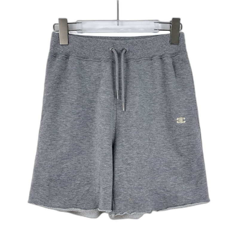 Celine Celine Gray Embroidered Cotton Casual Shorts Size 23" - 1 Thumbnail