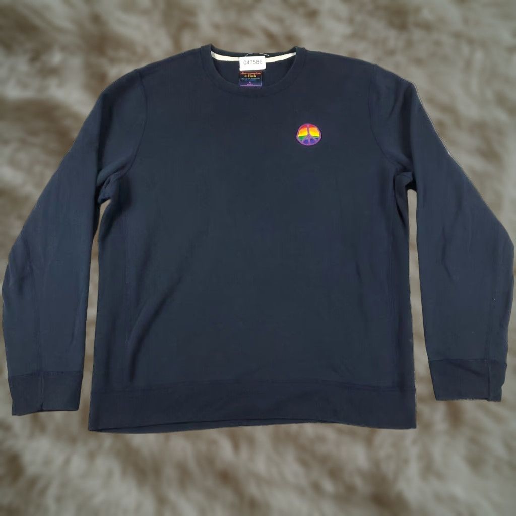 Abercrombie & Fitch Abercrombie & Fitch Pullover Sweater Mens XL Blue Crew Neck Cotton Blend Size US XL / EU 56 / 4 - 1 Thumbnail