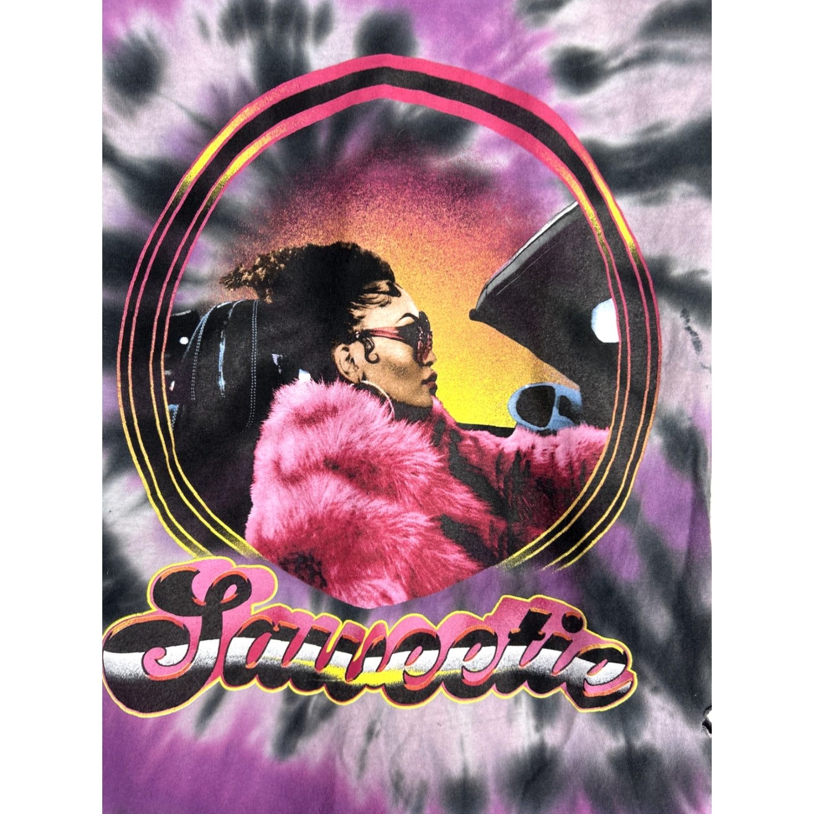 Vintage Saweetie Purple Tie Dye T Shirt Womens M Short Sleeved Regular Fit Shirt MVP Pink? Size M / US 6-8 / IT 42-44 - 5 Thumbnail