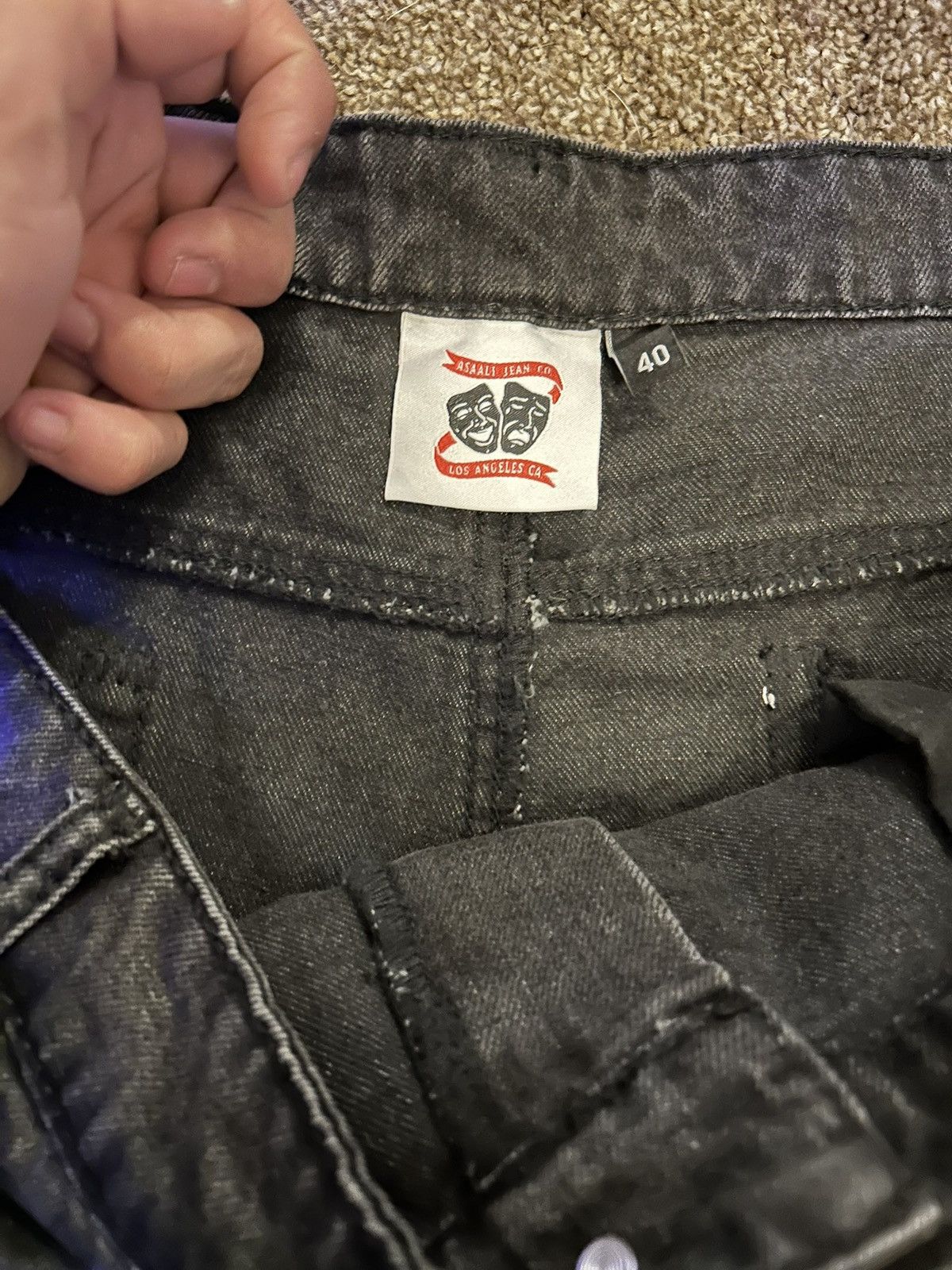 Asaali Blk and grey asaali denim ribbon jeans Size US 40 / EU 56 - 6 Thumbnail