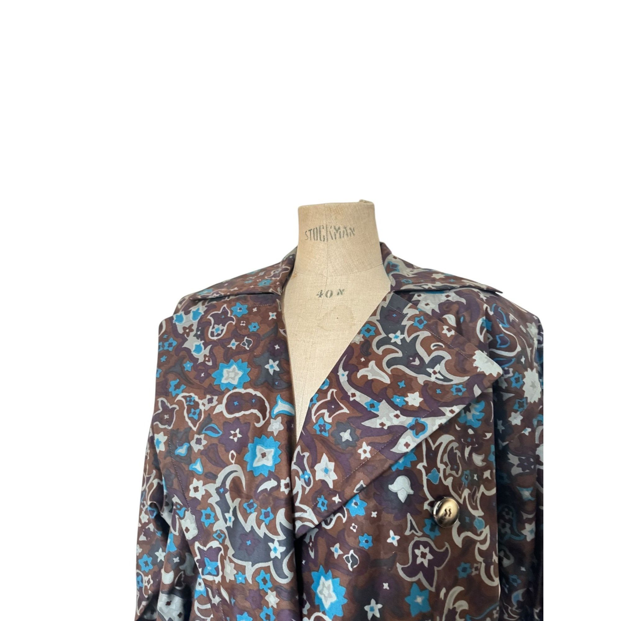 Yves Saint Laurent 1970s Silk Colorful Trench Coat Size S / US 4 / IT 40 - 3 Thumbnail