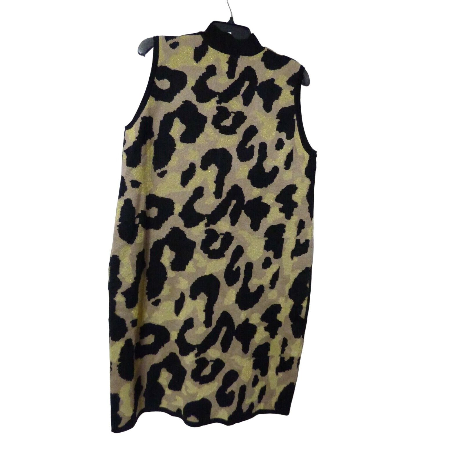 Other Planet Gold Juniors' Plus Size Glitter Leopard-Print Sweate Size ONE SIZE - 9 Thumbnail
