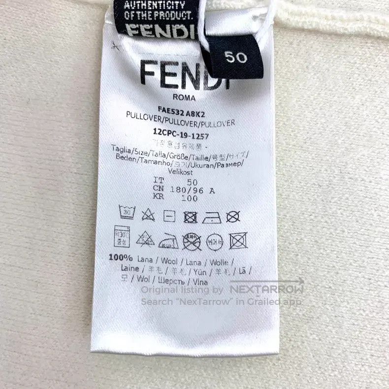 Fendi Fendi Beige Side Logo Striped Wool Zip-Up Hooded Long Slee Size US M / EU 48-50 / 2 - 6 Thumbnail
