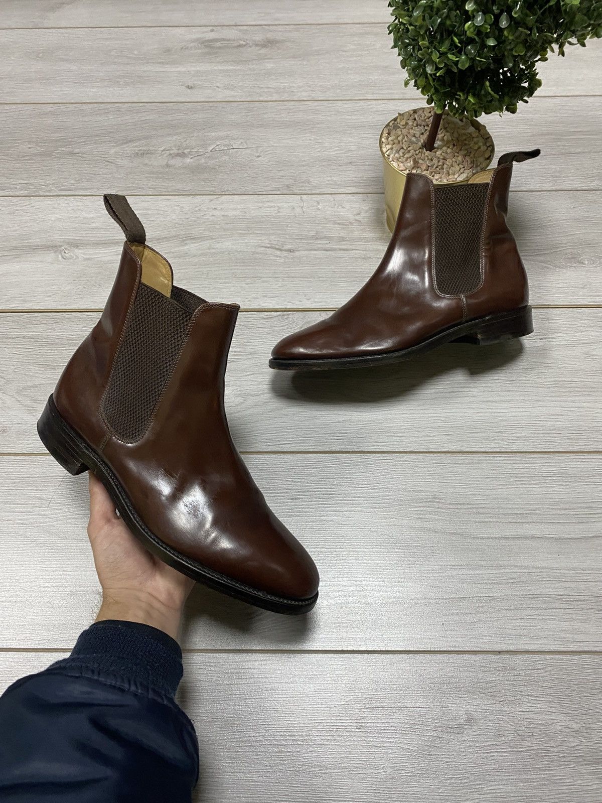 Loake Loake Wareing Leather Boots Chelsea Shoes Brown Size US 8.5 / EU 41-42 - 1 Thumbnail