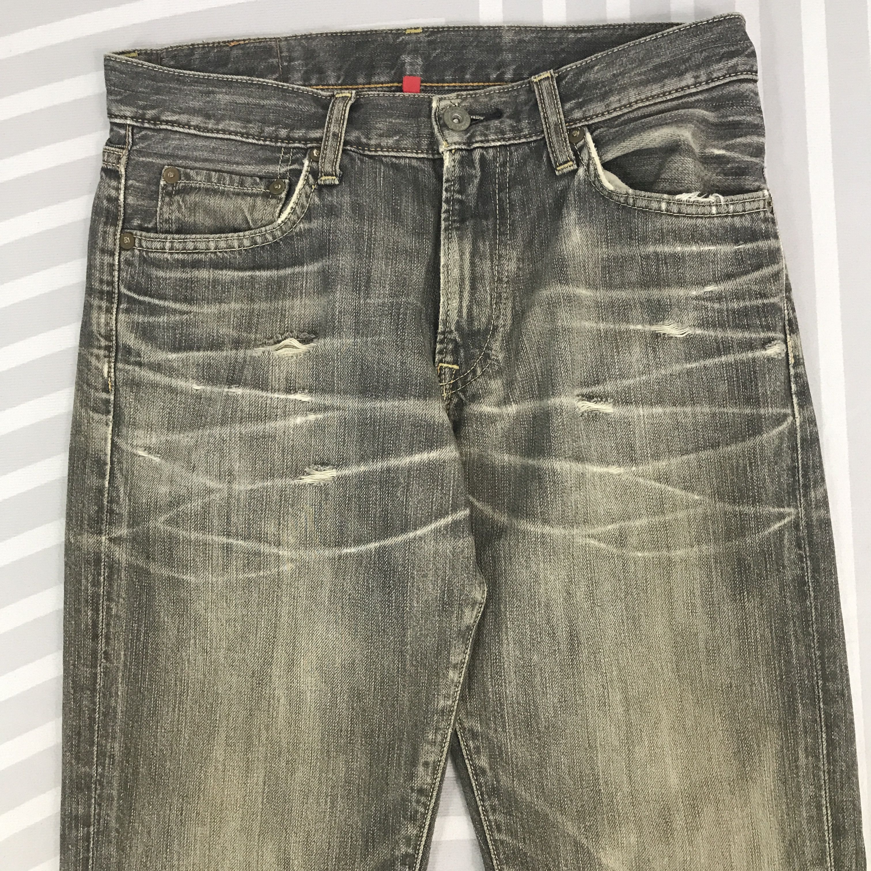 Uniqlo × Vintage Vintage uniqlo Black denim distressed jeans pants Size US 29 - 2 Thumbnail