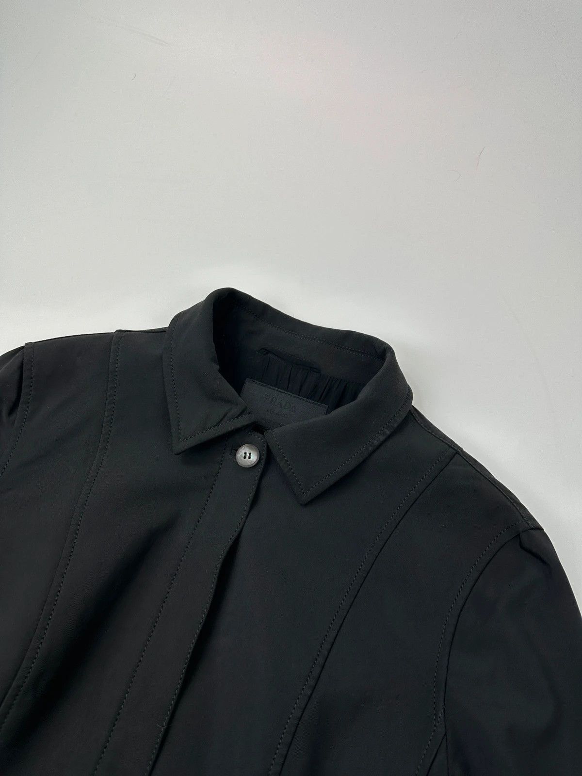 Prada Prada Milano SS1997 Black Nylon Tailored Jacket Size M / US 6-8 / IT 42-44 - 3 Thumbnail