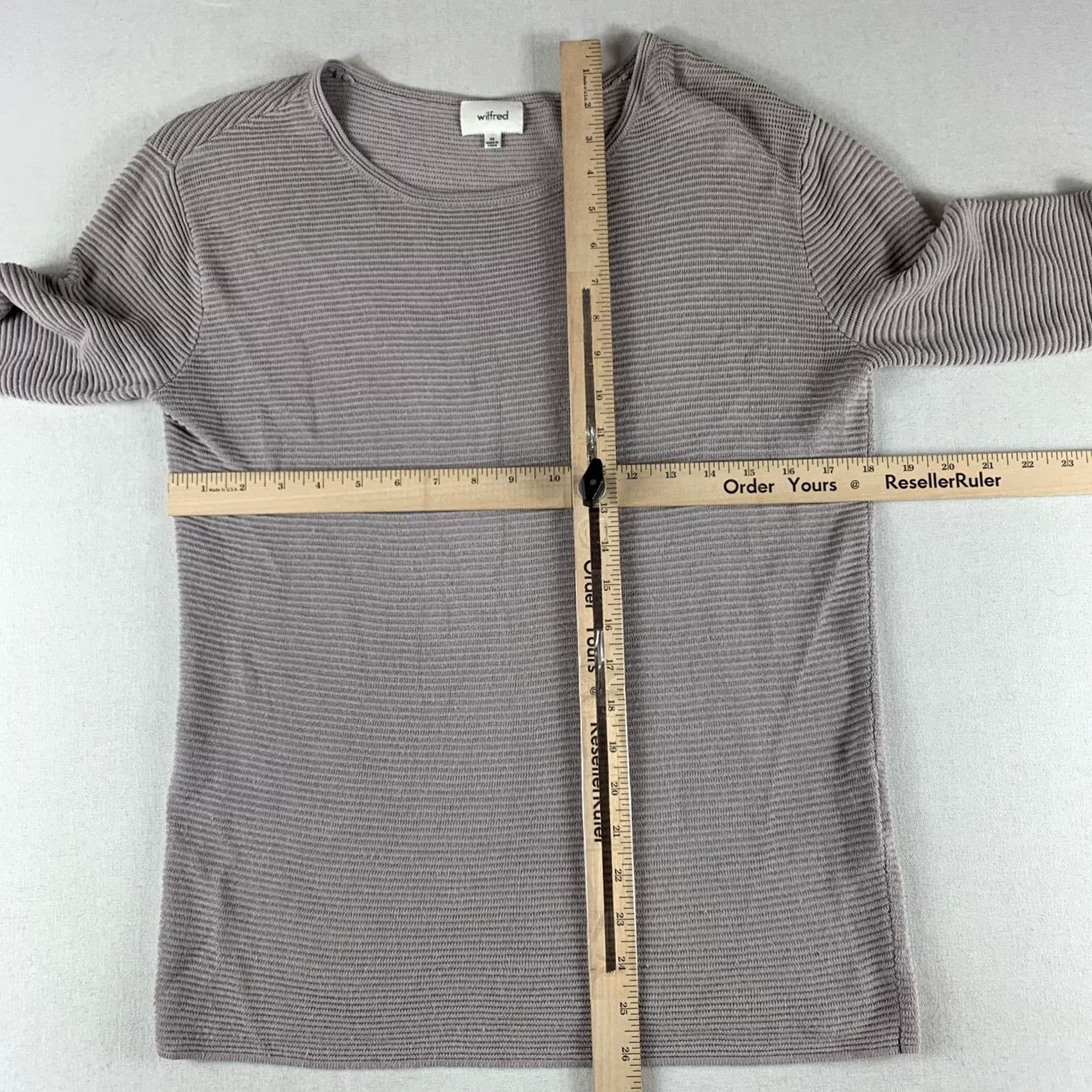 Vintage WILFRED SWEATSHIRT WOMENS XS MAUVE WAFFLE PRINT 3/4 SLEEVE TOP Size XS / US 0-2 / IT 36-38 - 4 Thumbnail