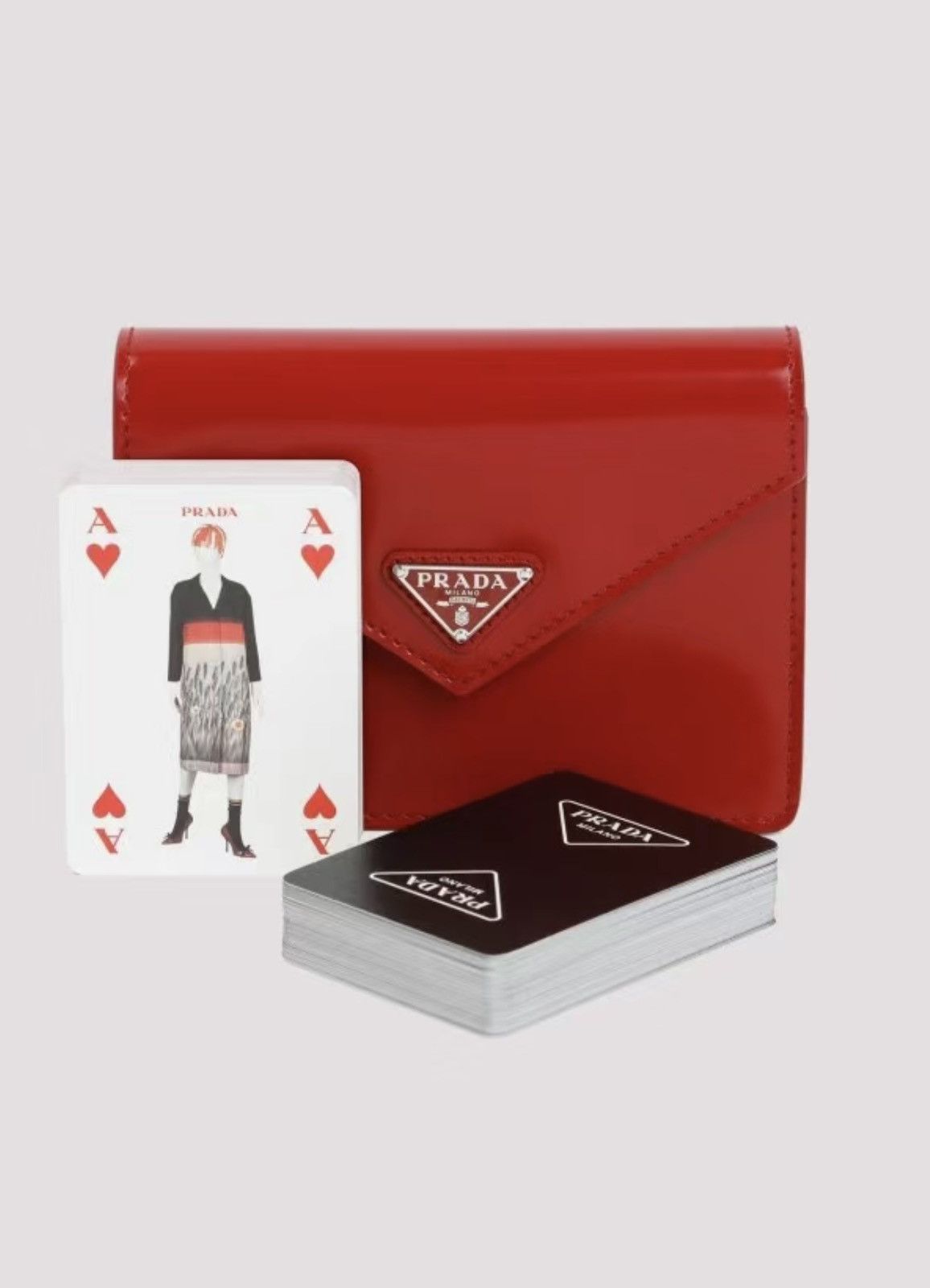 ♦️ Prada playing cards poker with leather case