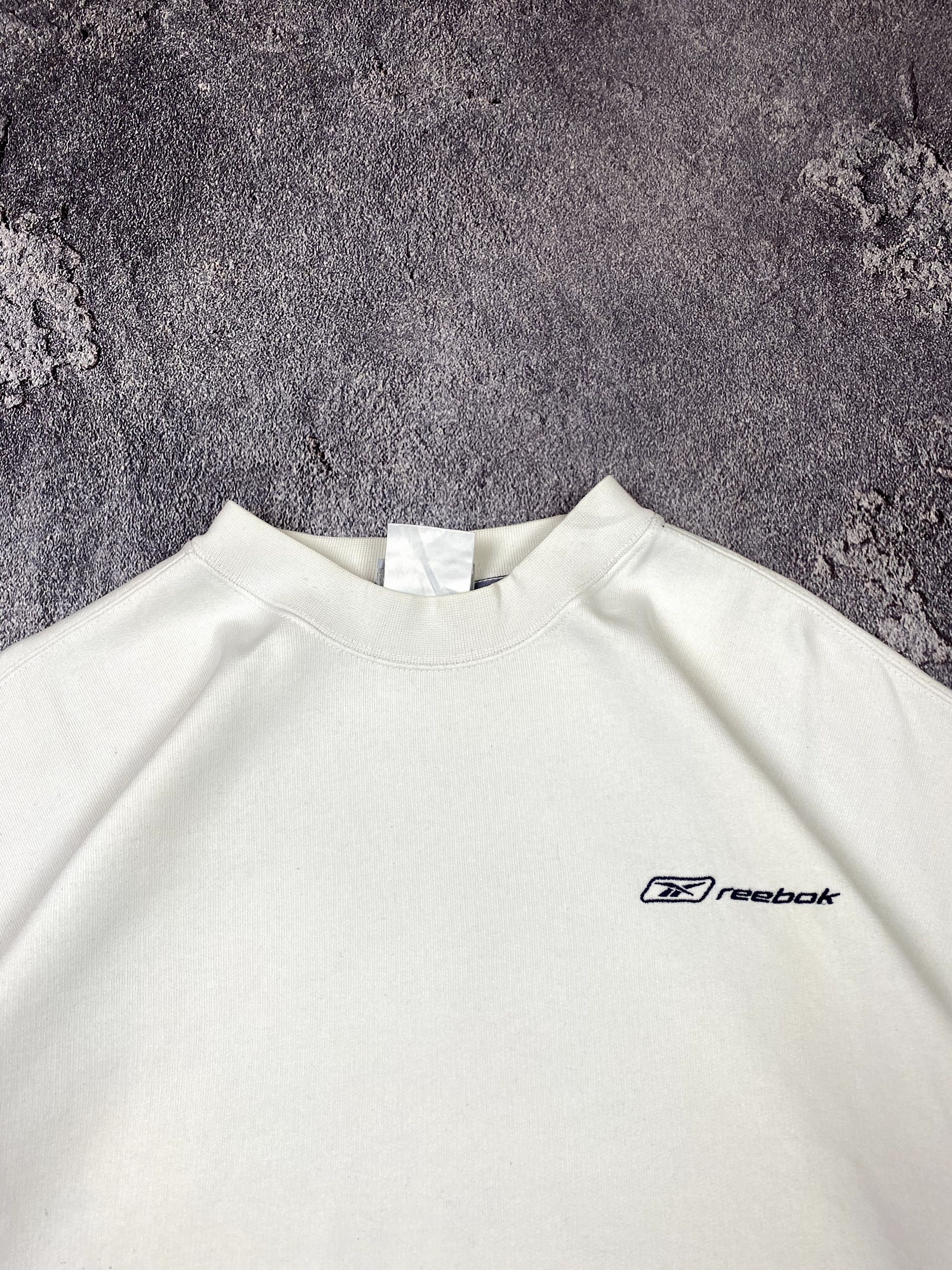 Reebok × Vintage VTG 00s Reebok Boxy Fit White Mini Logo Sweatshirt Retro Y2K Size US L / EU 52-54 / 3 - 5 Thumbnail