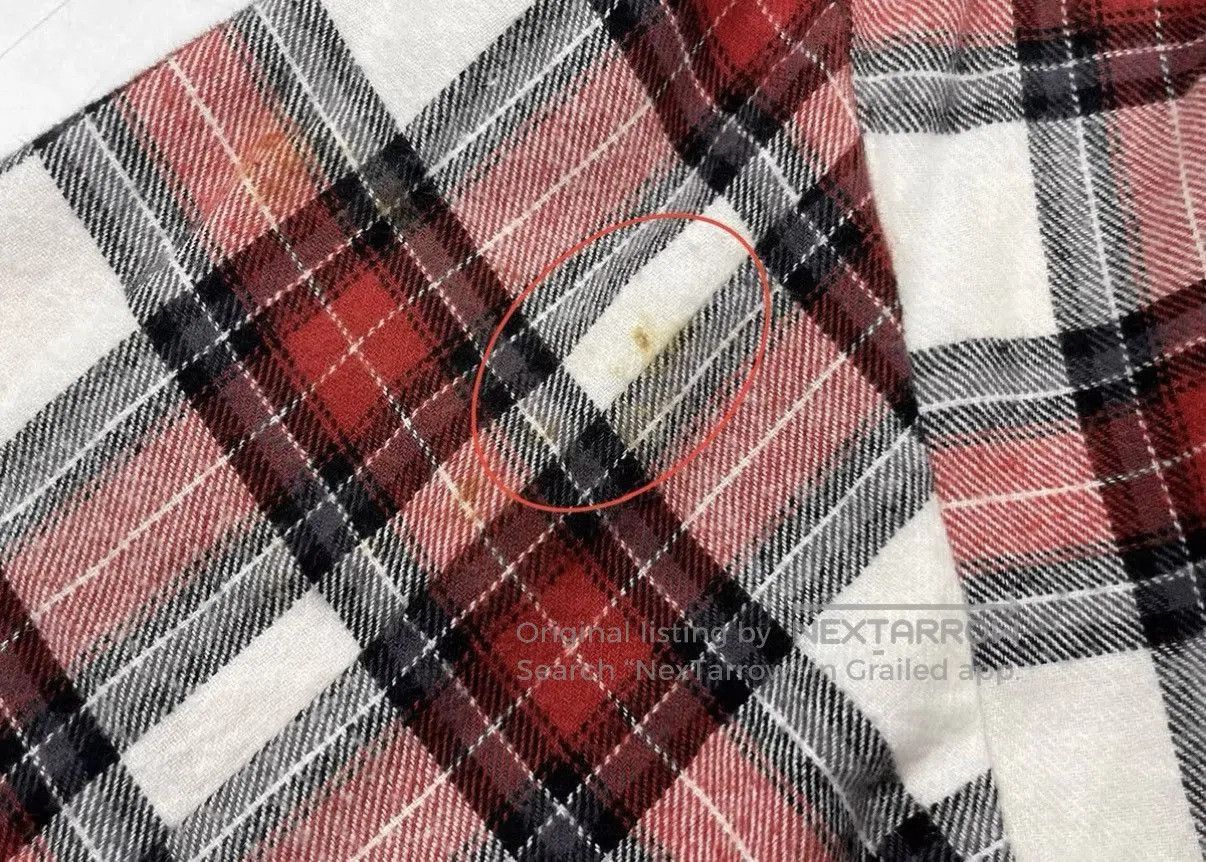 Greg Lauren Red Plaid Patchwork Long Sleeve Button Up. Size US M / EU 48-50 / 2 - 5 Thumbnail