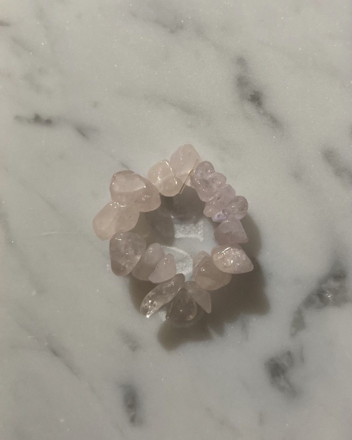 Other Rose Quartz chip beaded ring Size ONE SIZE - 1 Thumbnail
