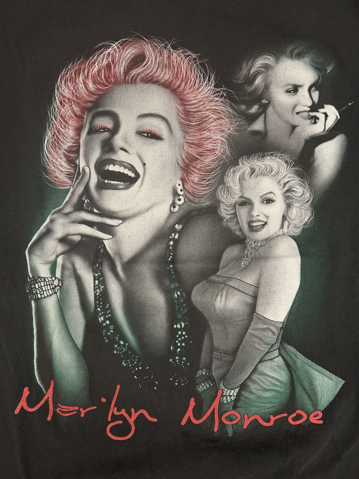 Vintage Crazy Vintage 90s Essential Marilyn Monroe Black Tee Shirt Size US XL / EU 56 / 4 - 3 Thumbnail