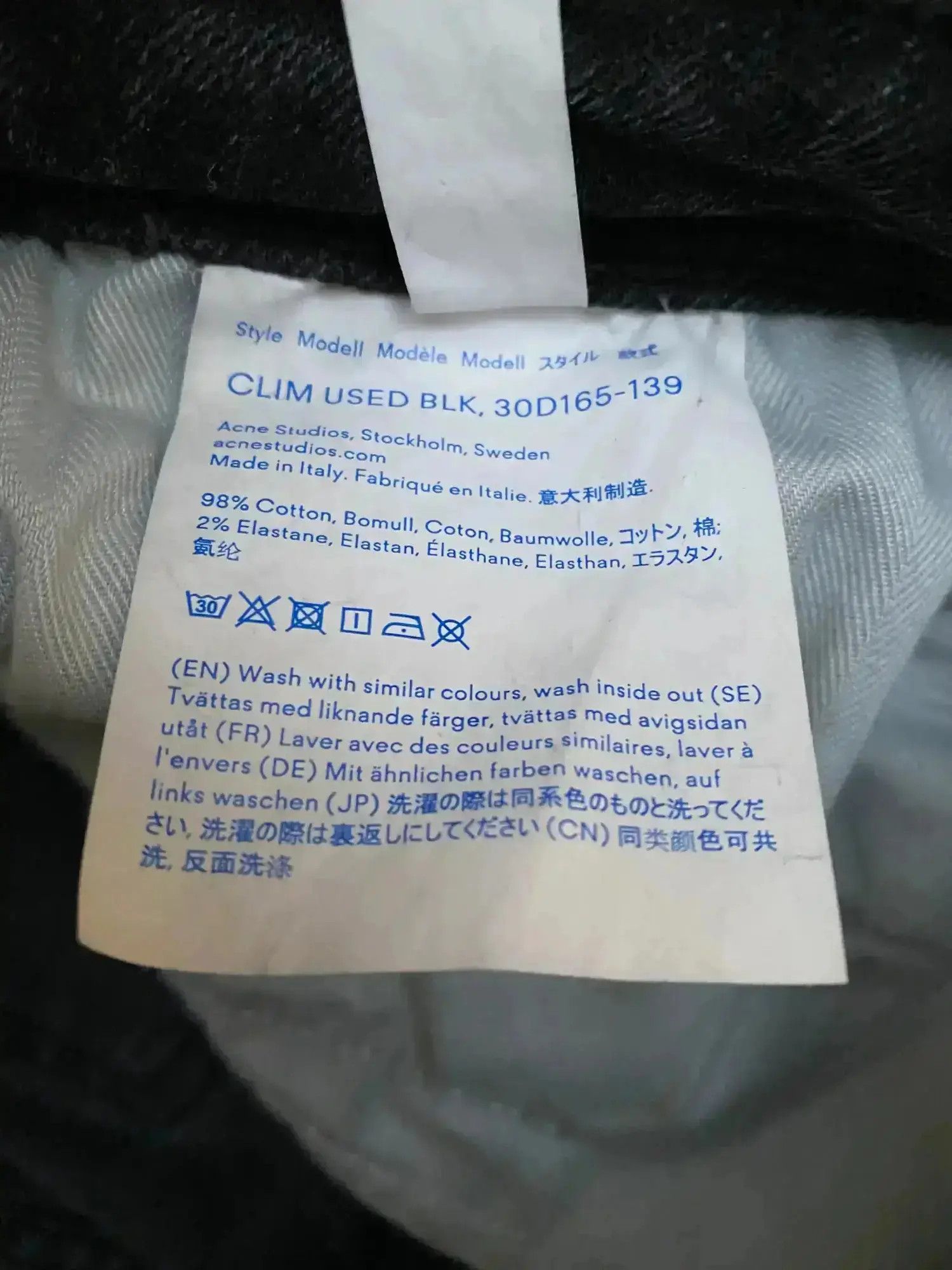 Acne Studios Acne Studios Bla Blå Konst Clim Used BLK size 27 32 Size 27" / US 4 / IT 40 - 4 Thumbnail