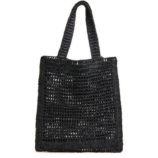 Chloe Chloe Summer Banana Black Raffia Crochet Tote Bag New & Auth Size ONE SIZE - 3 Thumbnail