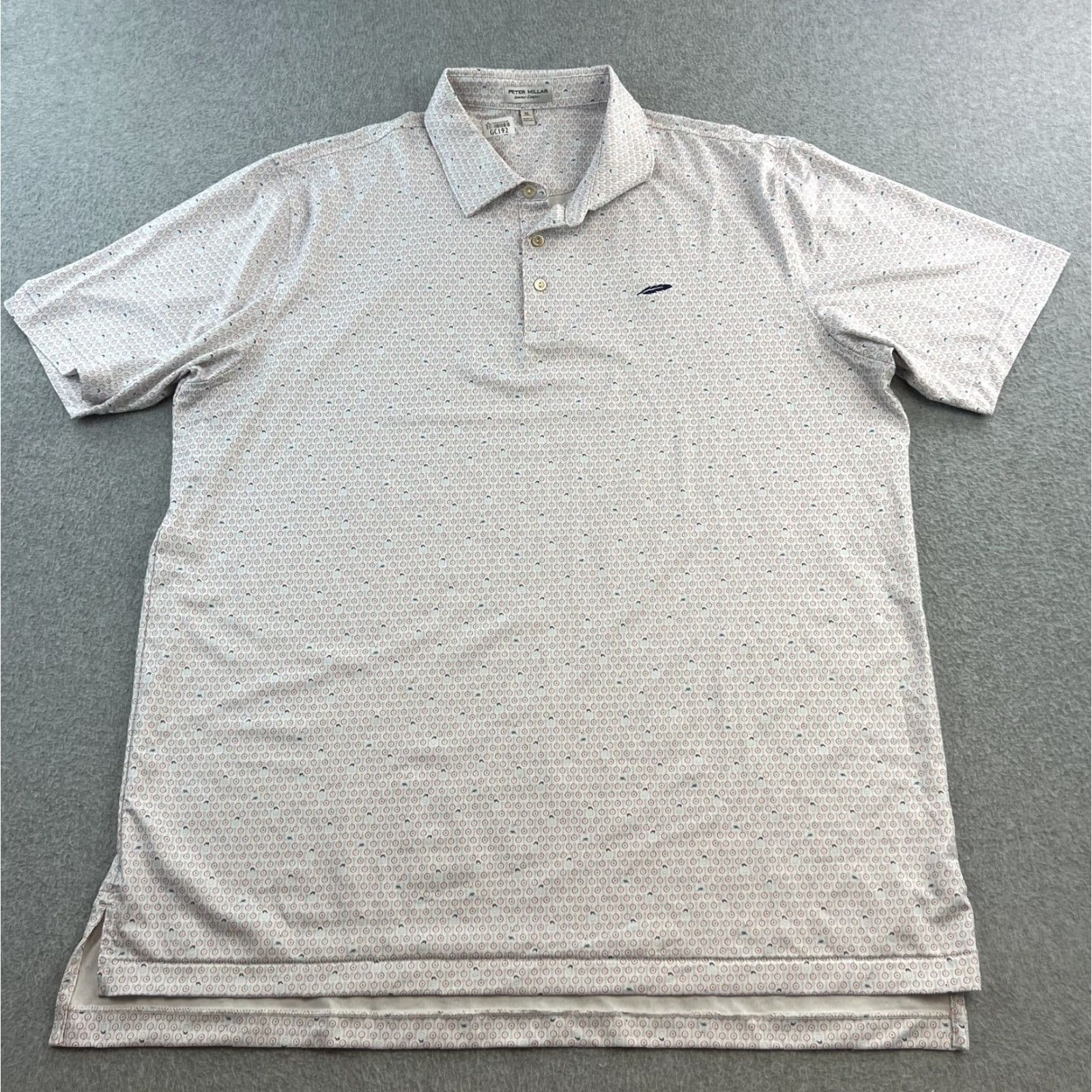 Peter Millar Peter Millar Polo Shirt Mens XL White Blue Red Pattern Summer Comfort Golf Shirt Size US XL / EU 56 / 4 - 2 Thumbnail