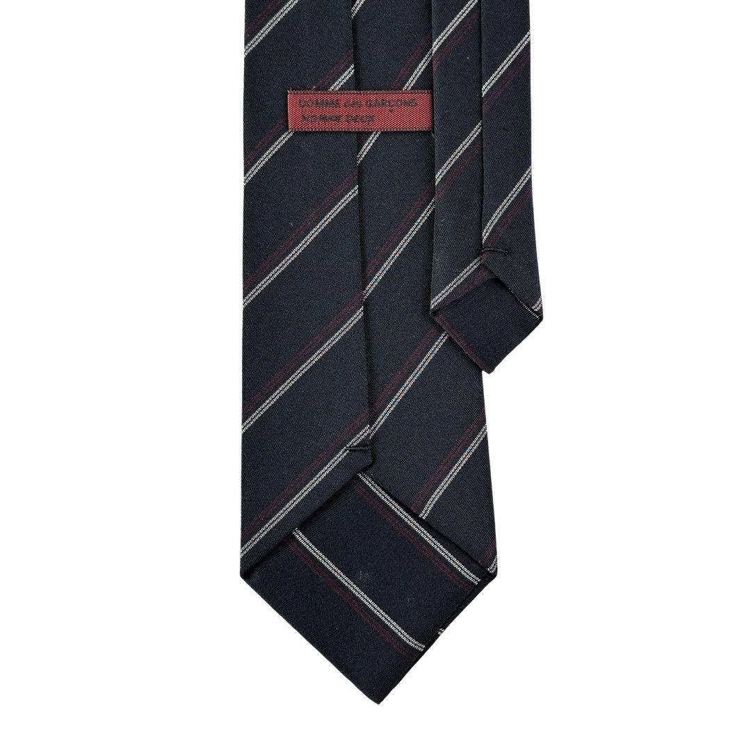 Comme des Garcons Tie Silk Black Color with White and Red Striped Size ONE SIZE - 2 Thumbnail