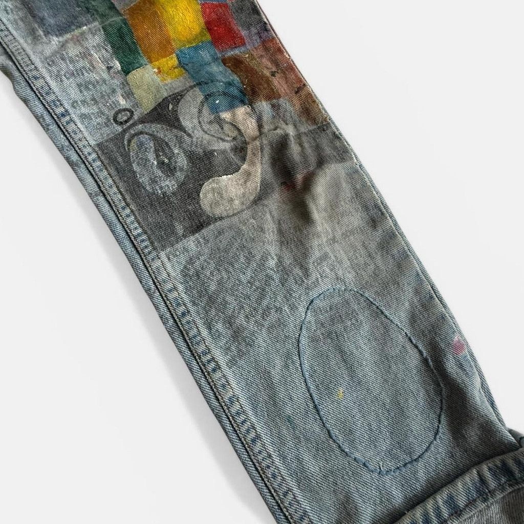 B.U.M Equipment Vintage 90s BUM Equipment Custom Hand Painted Jeans Size 24" / US 00 / IT 34 - 4 Thumbnail