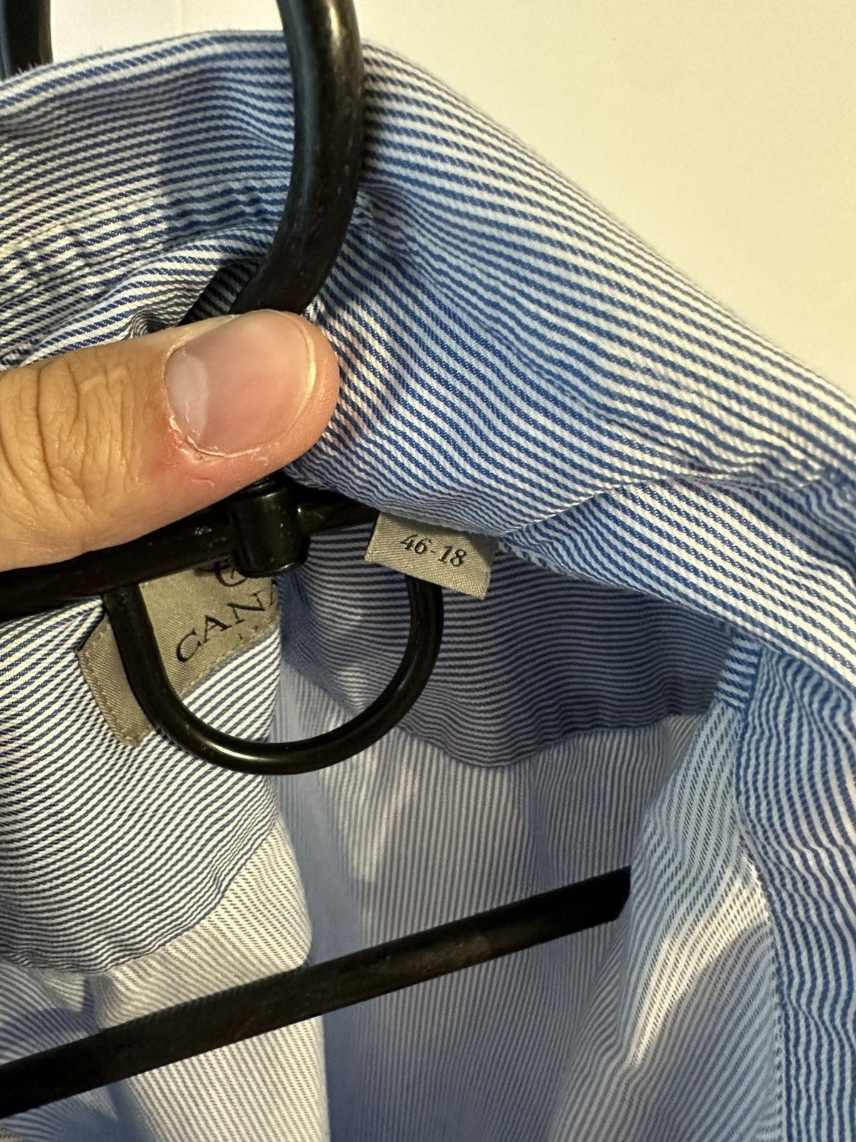 Canali Canali Luxury Striped Cotton Long Sleeve Shirt Made in Italy Size US XL / EU 56 / 4 - 8 Thumbnail