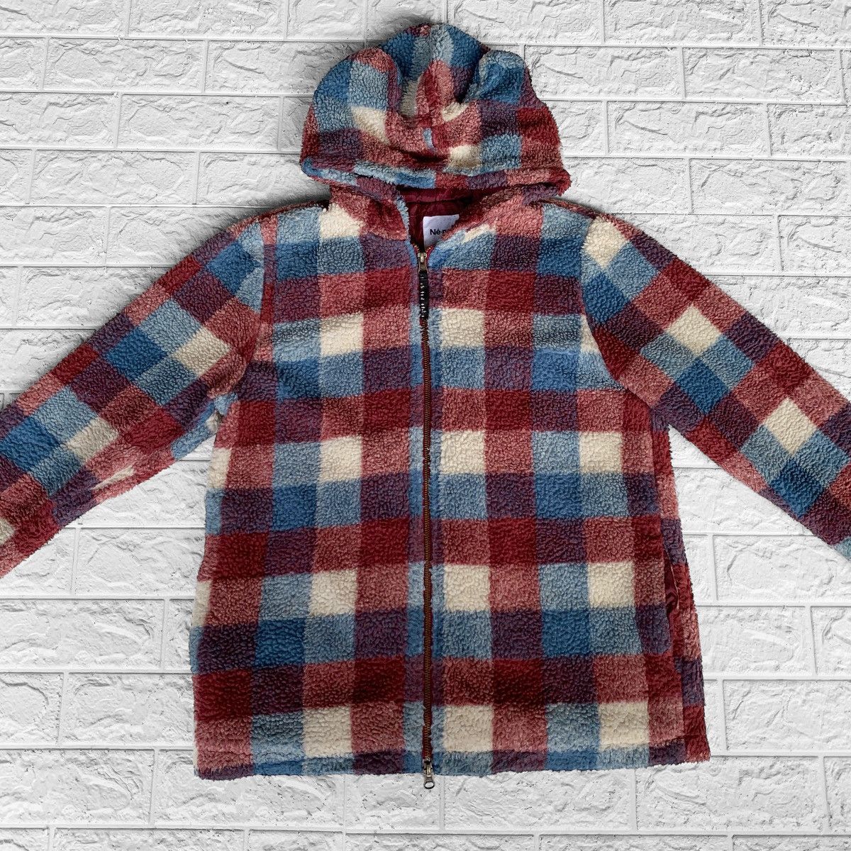 Issey Miyake Ne Net Bear Ear Patern Checkered Fleece Hoodie Jacket Size US M / EU 48-50 / 2 - 5 Thumbnail