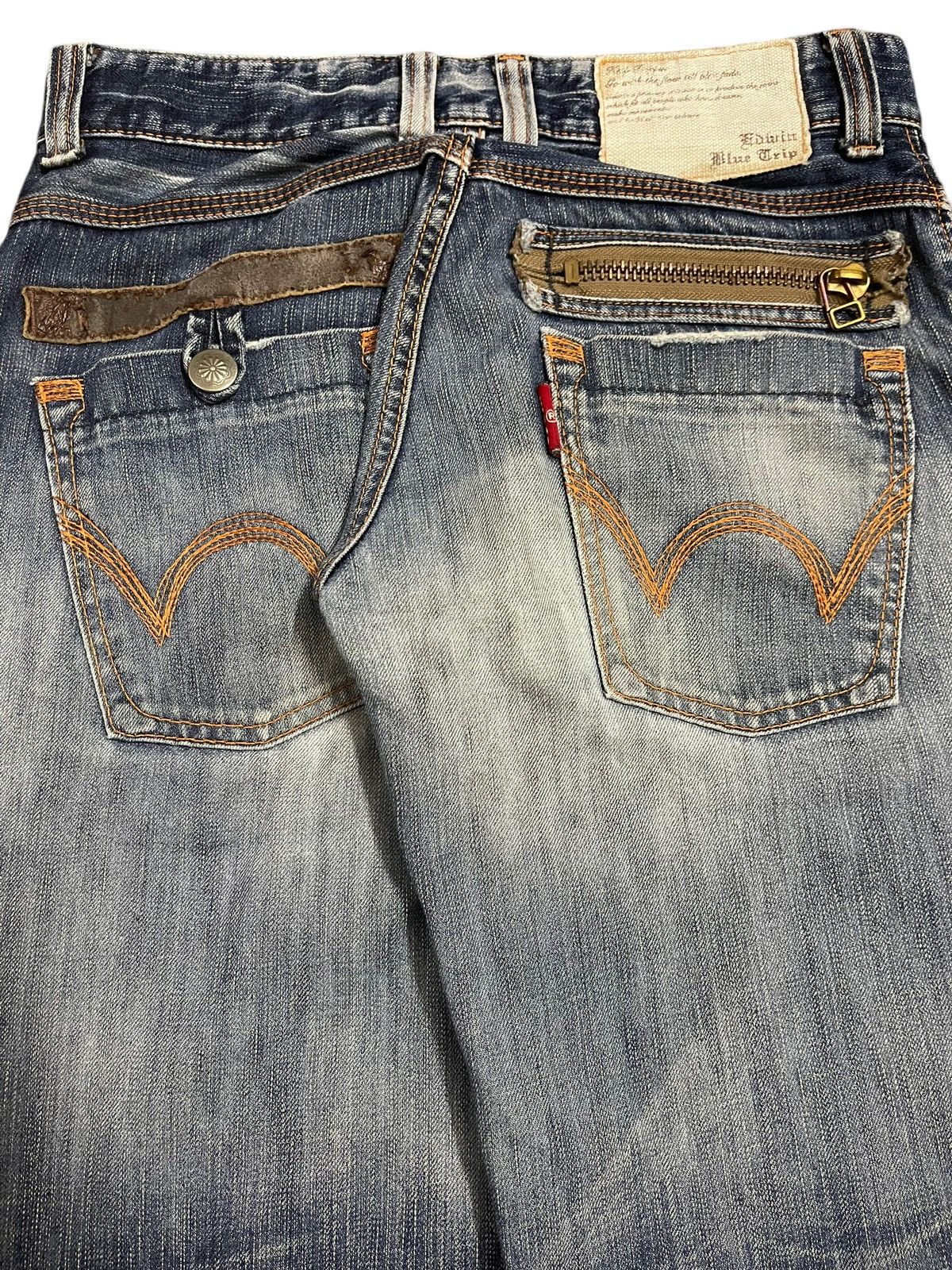 Edwin Vintage Edwin Blue Trip Faded Wash Style Loose Jeans Size US 30 / EU 46 - 6 Thumbnail