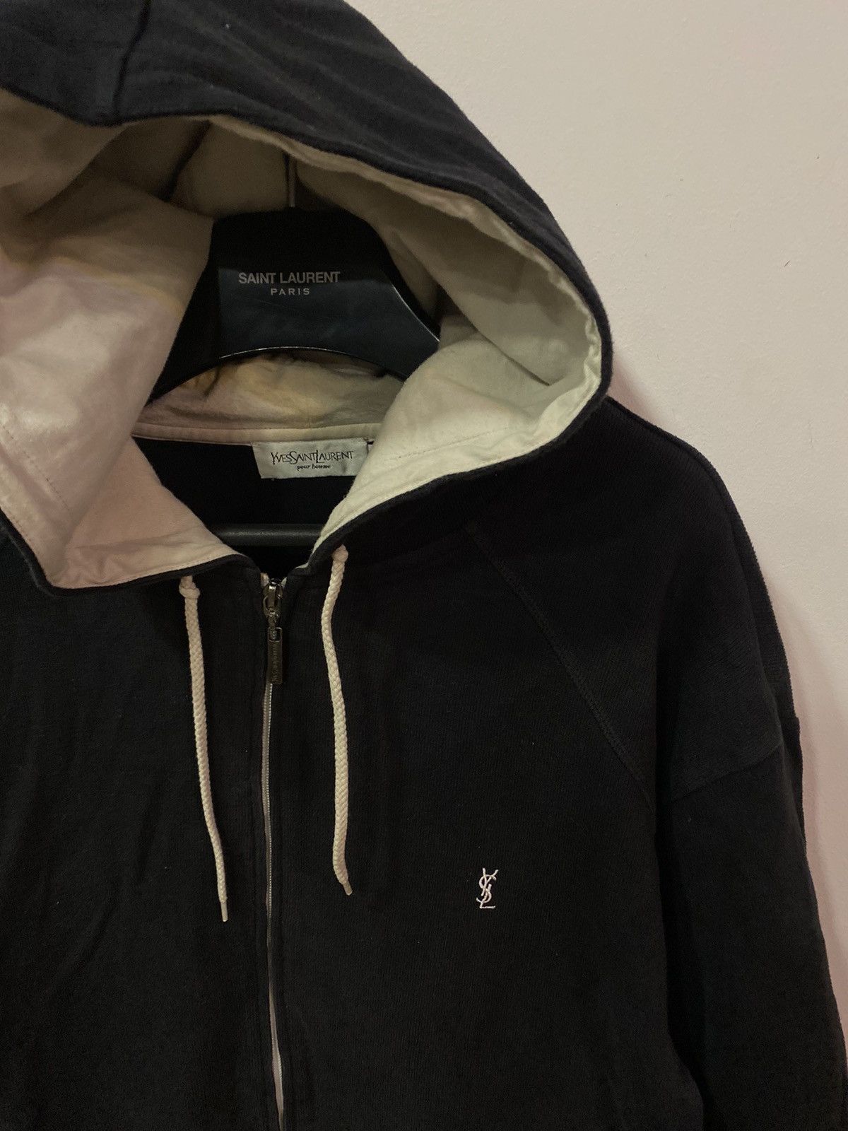 Ysl black hoodie hotsell