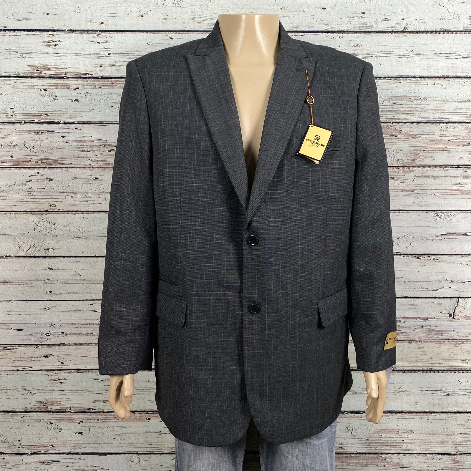 Stacy Adams NEW Stacy Adams Gold Label Plaid Suit Blazer Men's 44 44R Size 44R - 10 Thumbnail