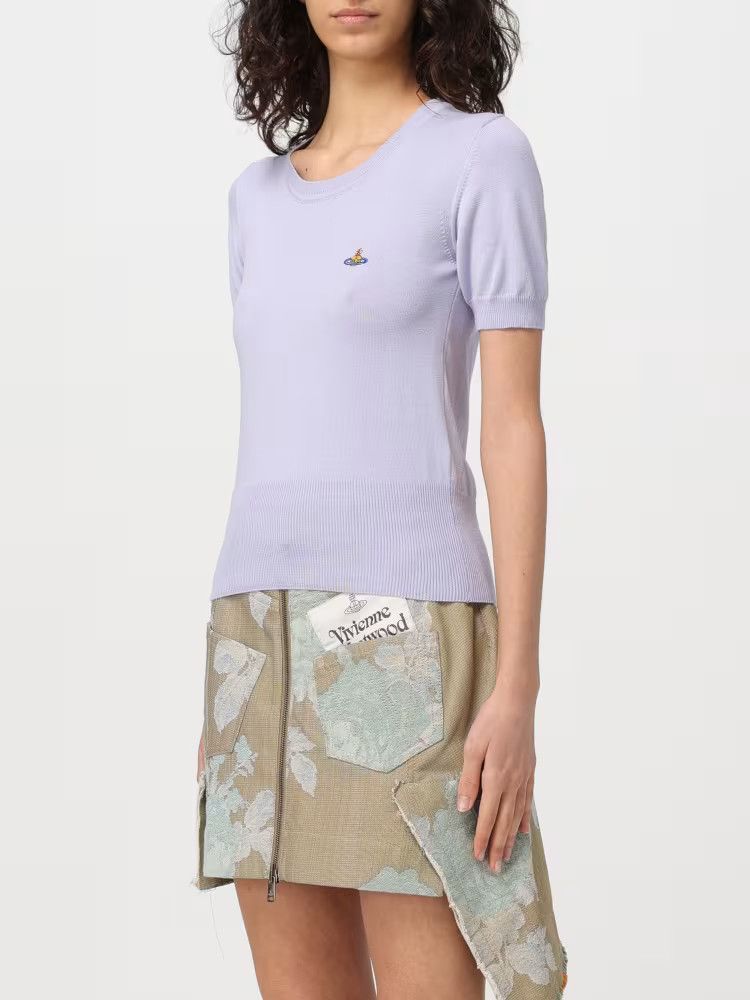 Vivienne Westwood o1s22i1n0924 Bea Short-Sleeve Sweater in Purple Size L / US 10 / IT 46 - 4 Thumbnail