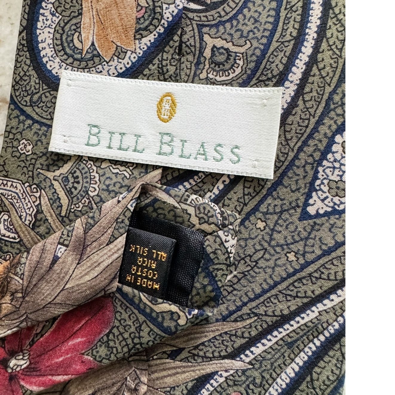 Bill Blass × Vintage Vintage Bill Blass floral paisley 100% silk tie 3.75" w Size ONE SIZE - 3 Thumbnail