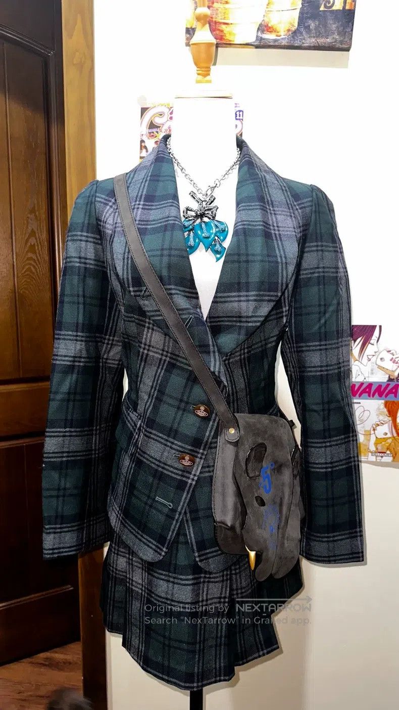 Vivienne Westwood Vivienne Westwood Green plaid angled side suit set, Slythe Size L / US 10 / IT 46 - 2 Thumbnail