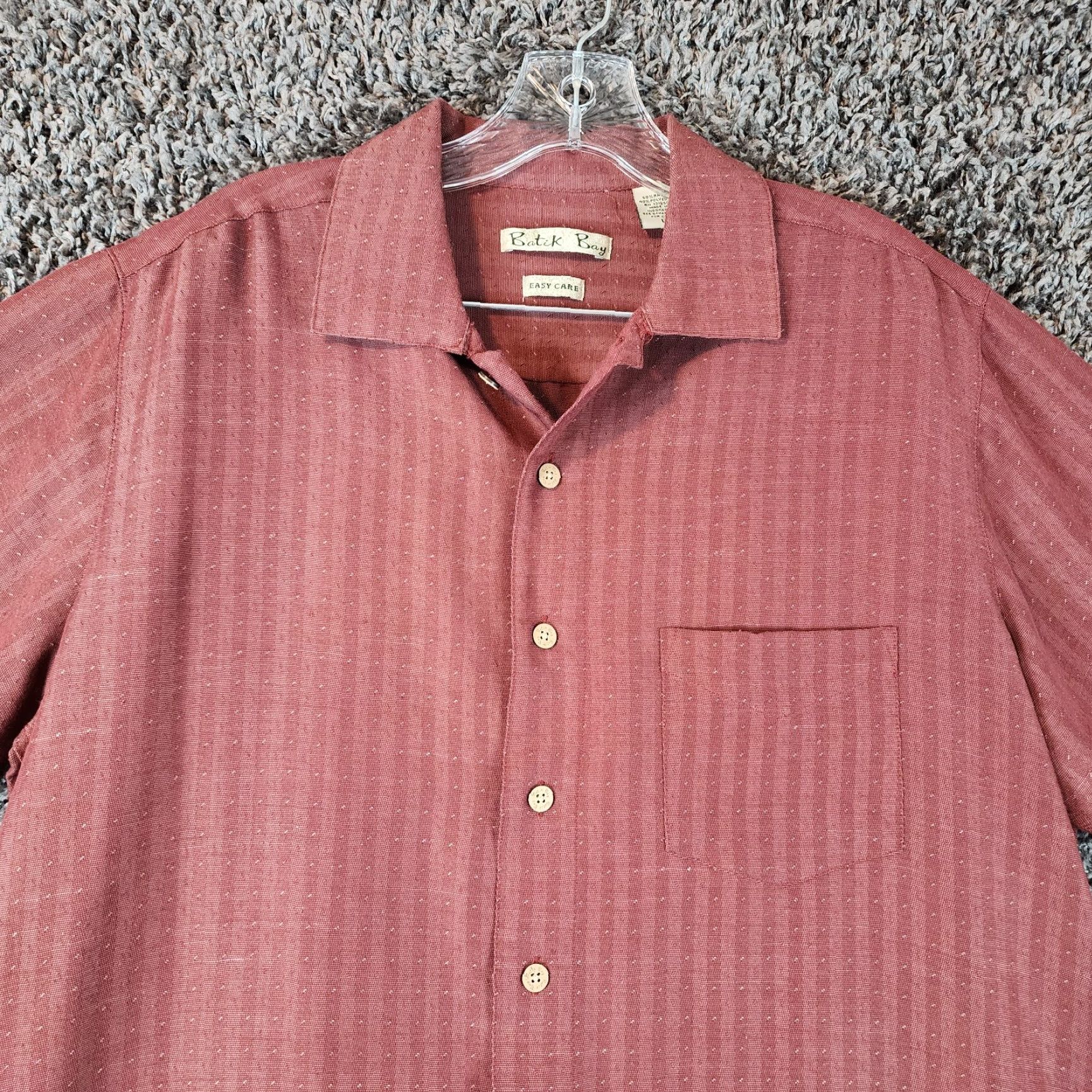 Vintage VINTAGE Batik Bay Button-Up Shirt Mens Large Red Short Sleeve Size US 33 - 4 Thumbnail