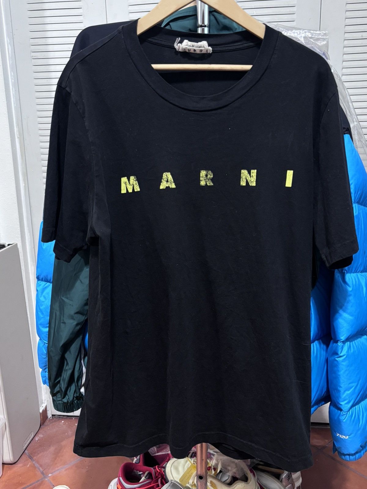 Marni Marni Black/Yellow Spellout Tee Size US L / EU 52-54 / 3 - 1 Thumbnail