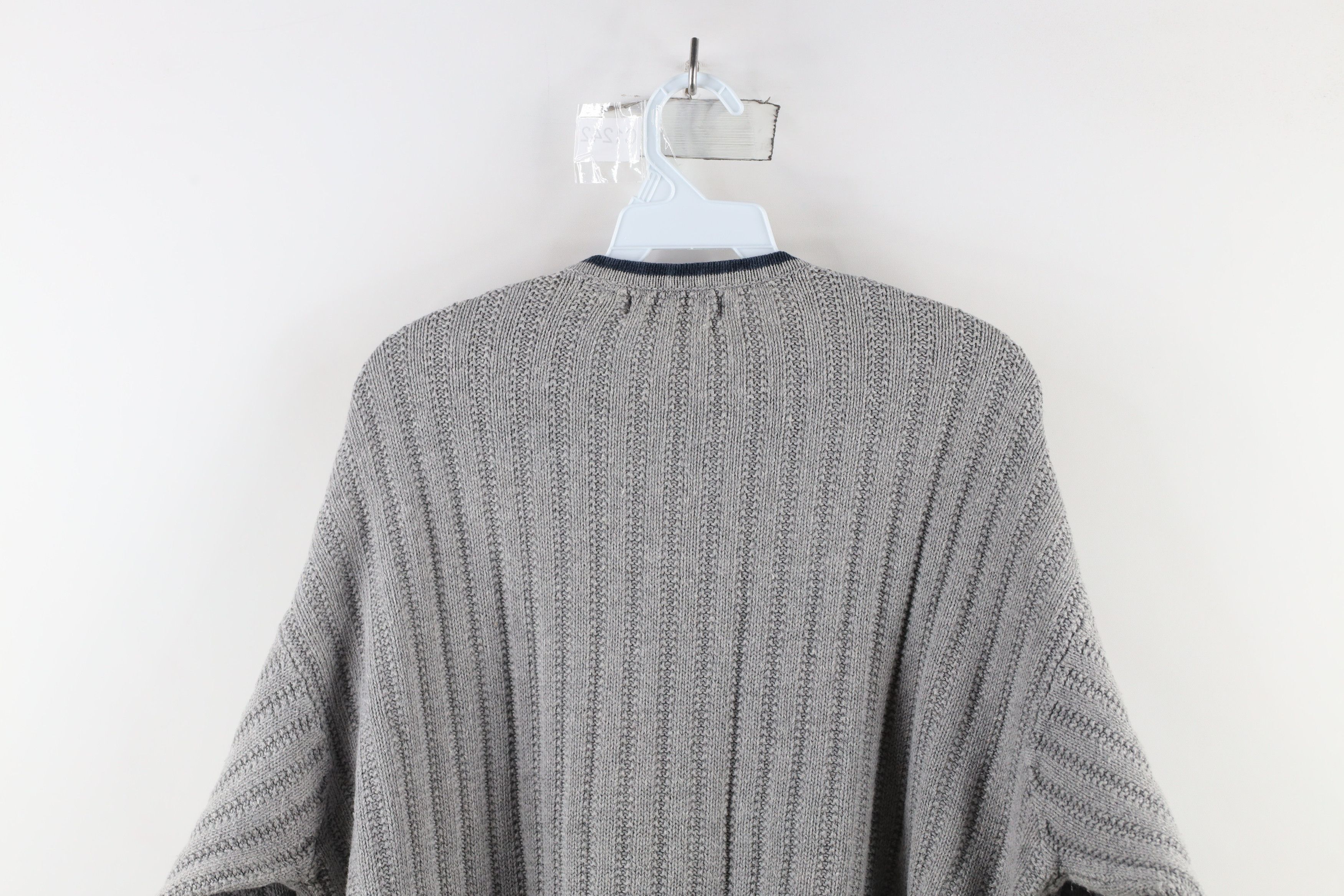 Vintage Vintage 90s Streetwear Ribbed Knit Henley Sweater Gray Size US M / EU 48-50 / 2 - 8 Thumbnail
