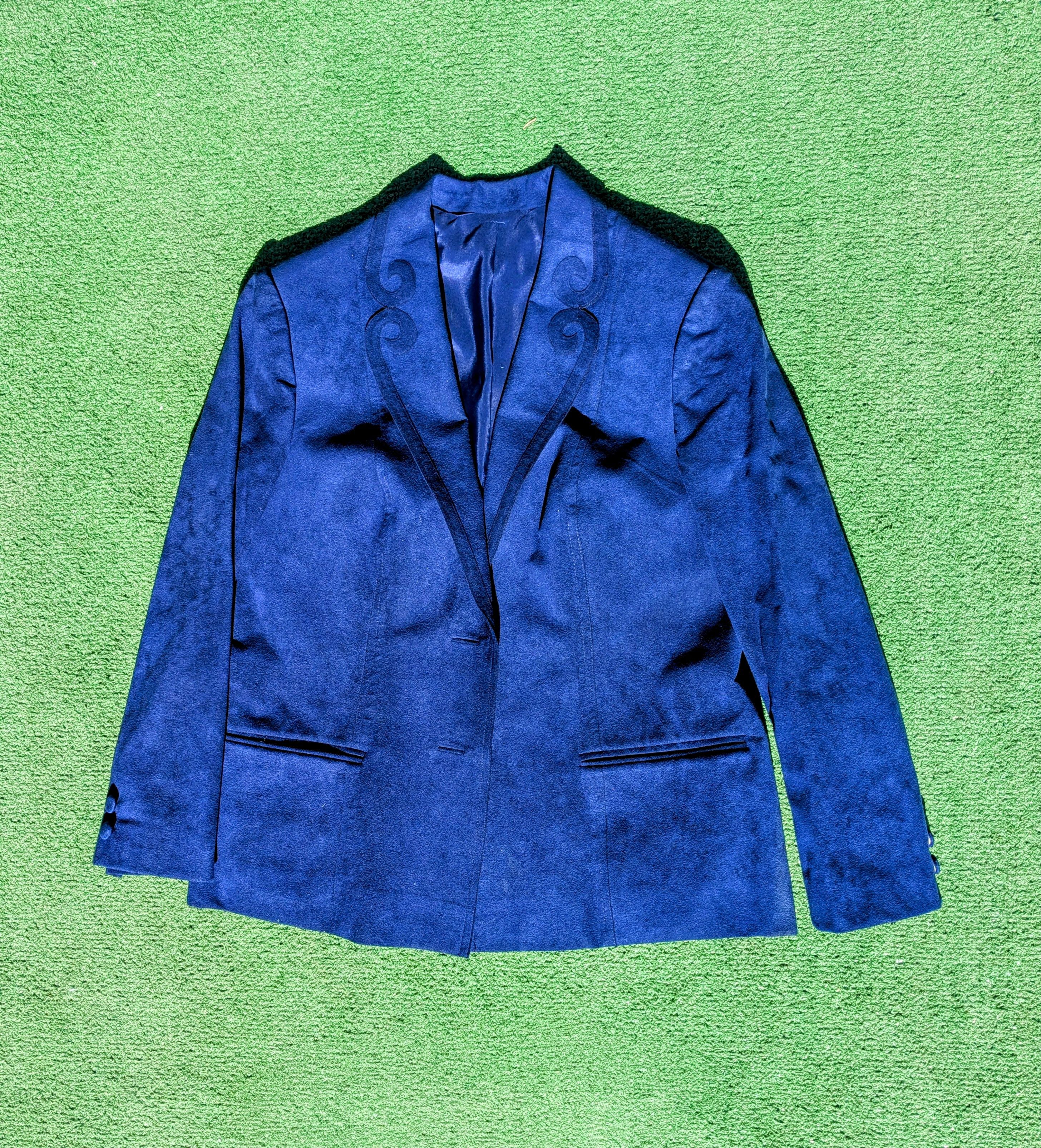 Vintage 1960s Vintage Suede Petite Curled Lapels Blazer Coat Size S / US 4 / IT 40 - 5 Thumbnail