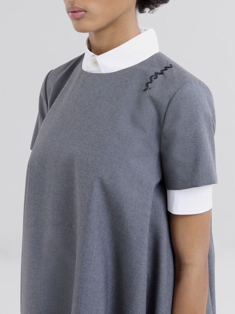 Marni o1f1d3z0326 Flared Mini Dress in Grey Size M / US 6-8 / IT 42-44 - 4 Thumbnail