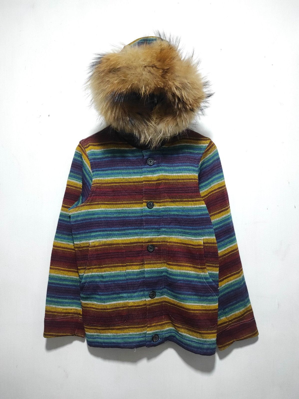 Japanese Brand Stripe zip fur hoodie ifsix LGB style Size US M / EU 48-50 / 2 - 2 Thumbnail