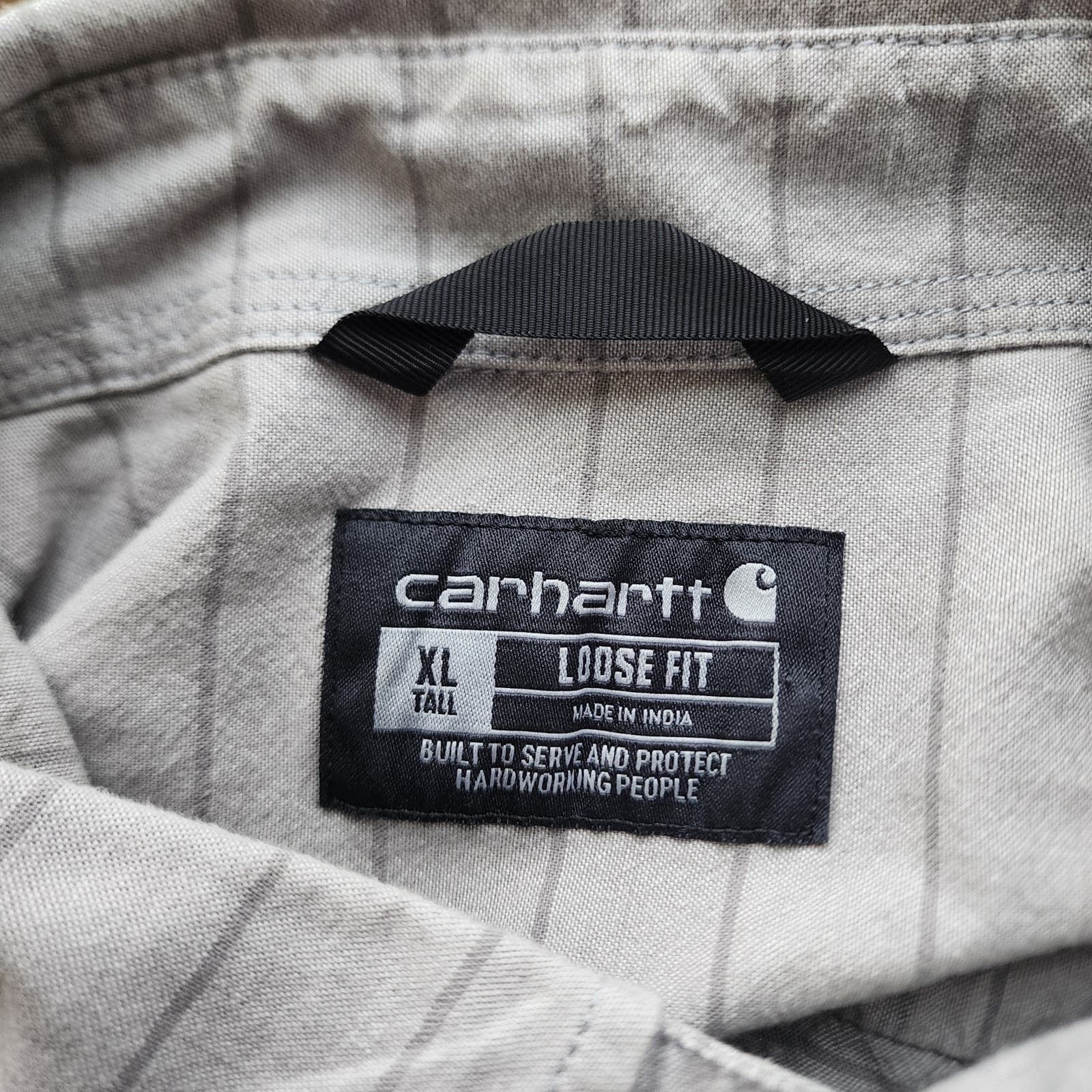 Carhartt Carhartt Men's XL Tall Loose Fit Gray Striped SS Shirt Size US XL / EU 56 / 4 - 5 Thumbnail