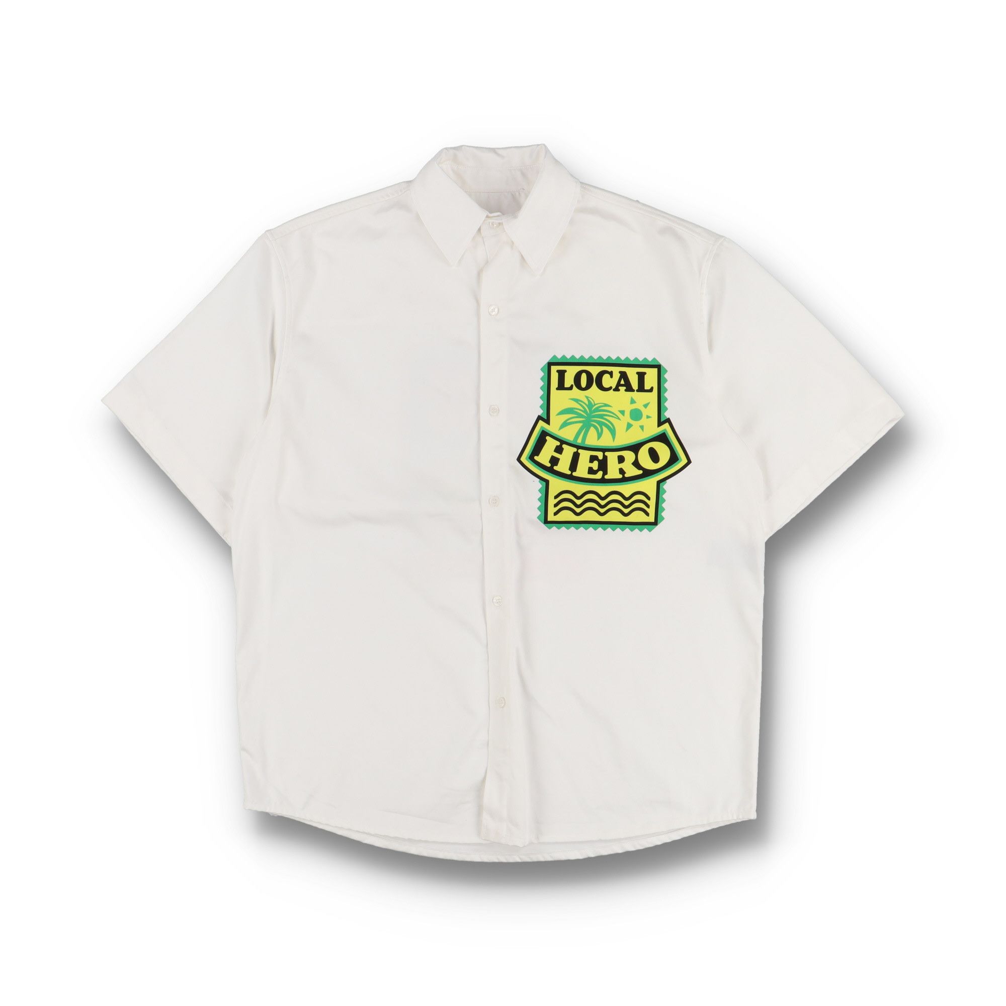 White Local Hero Logo Oversized Short Sleeve Shirt