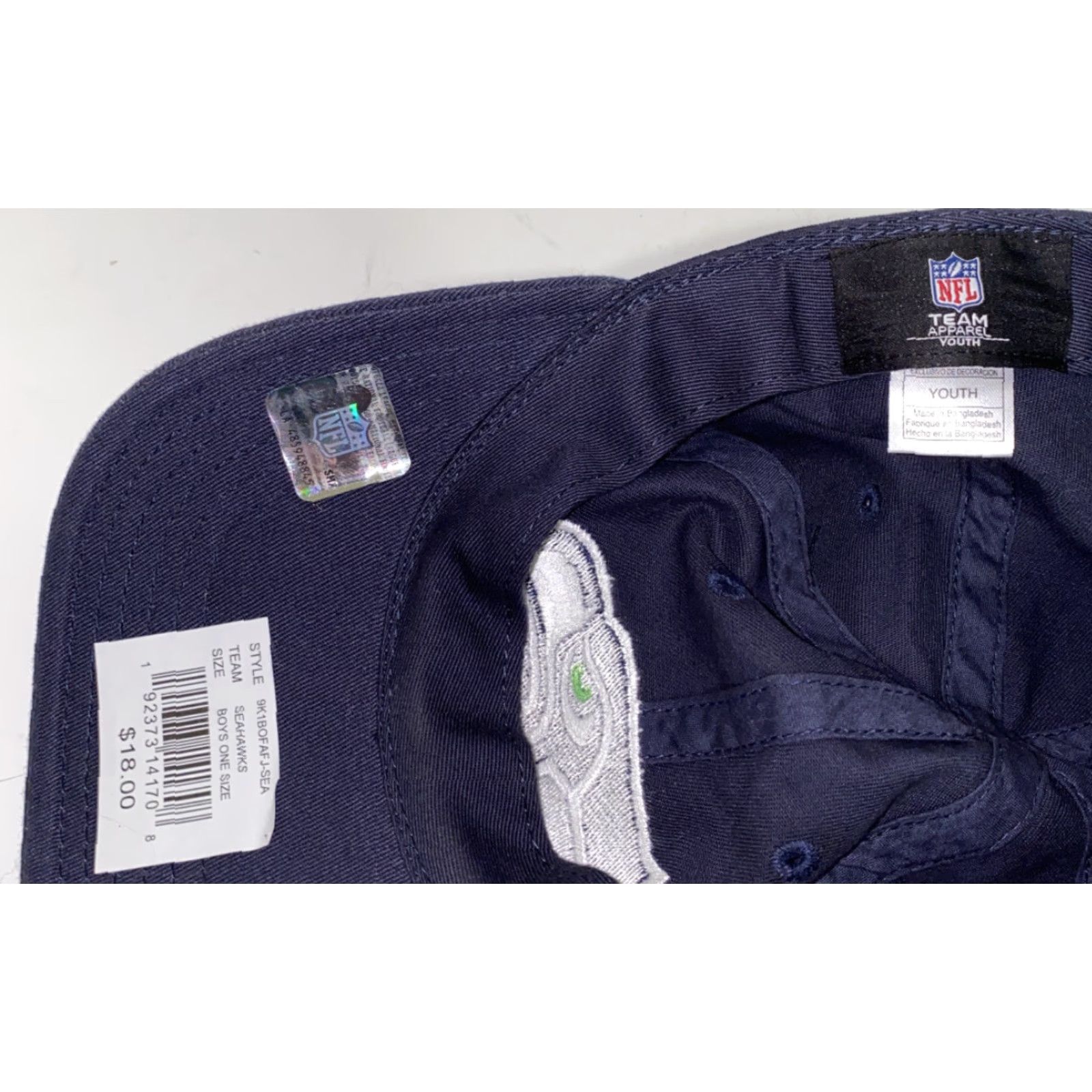 NFL Seattle Seahawks NFL Navy Blue Adustable Boys Hat Size ONE SIZE - 5 Thumbnail