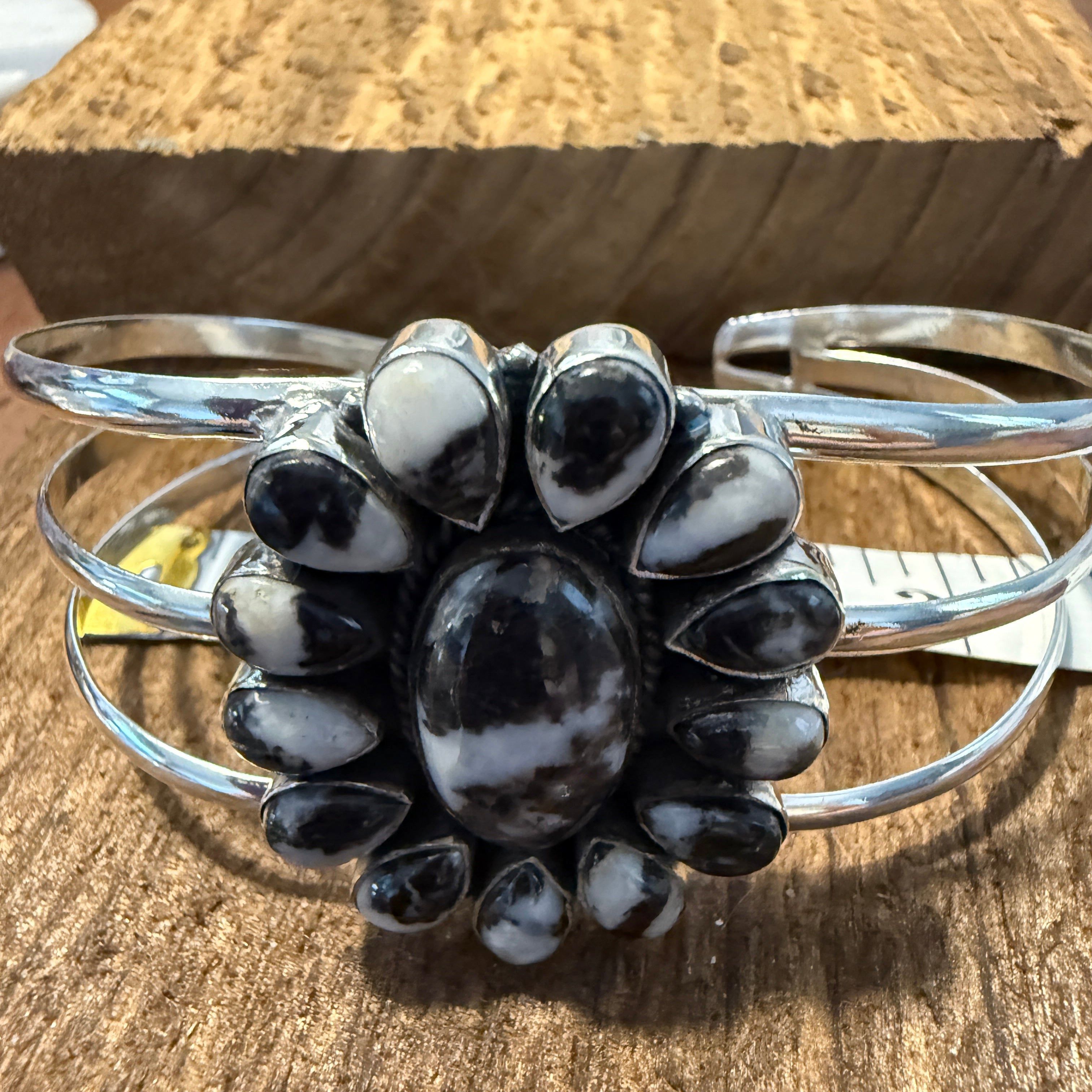 Other White Buffalo Dahlia Turquoise Adjustable Sterling Cuff Size ONE SIZE - 6 Thumbnail