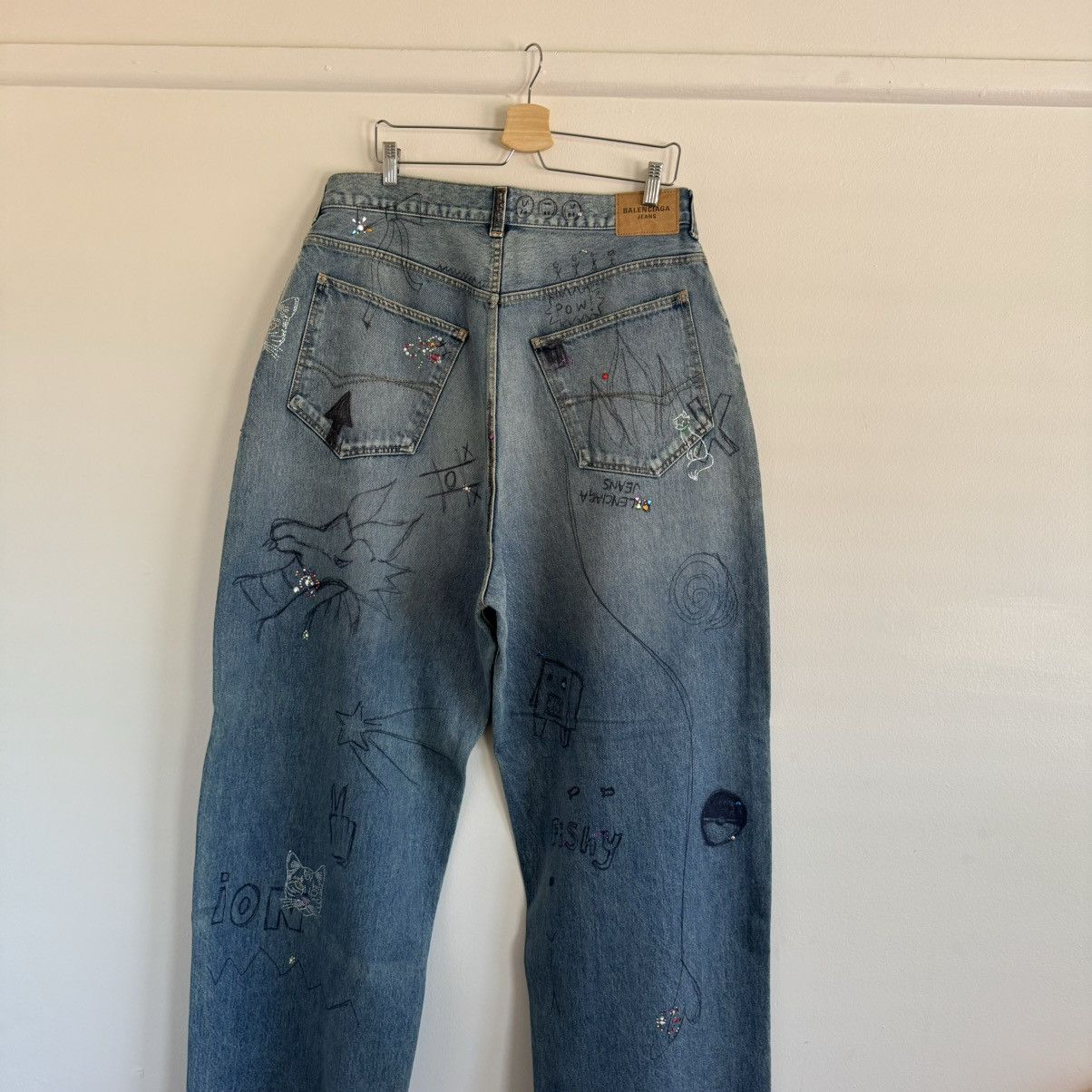 Balenciaga RUNWAY RHINESTONE JEANS Size US 32 / EU 48 - 3 Thumbnail