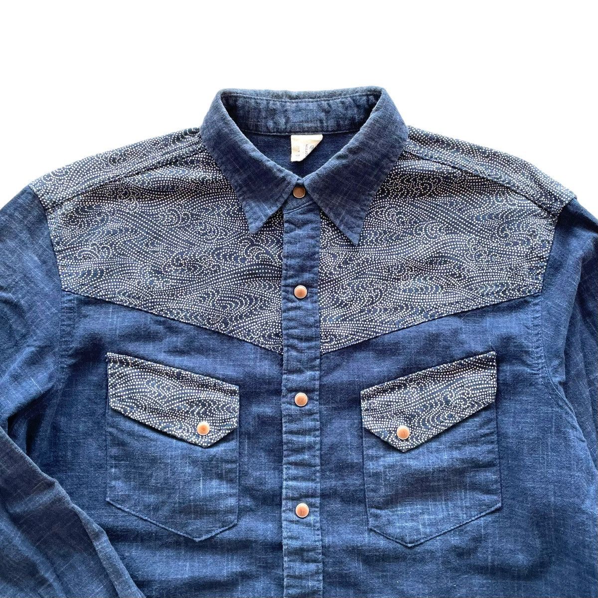 Eternal × Indigo × Japanese Brand Eternal Kurashiki Kojima Indigo Button Up Shirt Size US L / EU 52-54 / 3 - 3 Thumbnail