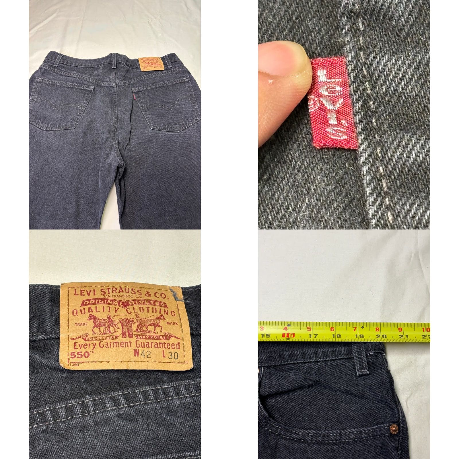Levi's VINTAGE Levi's 550 Relaxed Fit Jeans Mens 42x30 Black 100% Cotton July 1999 Size US 42 / EU 58 - 8 Thumbnail
