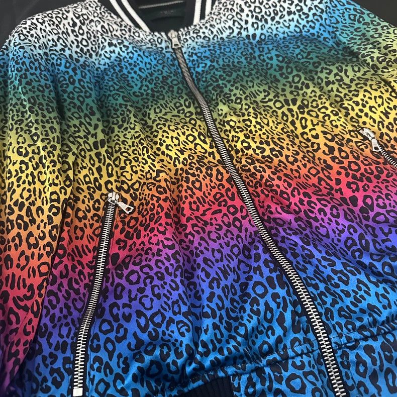 Amiri Amiri 18AW Silk Rainbow Leopard Bomber Jacket 2502-Nextarro Size US S / EU 44-46 / 1 - 3 Thumbnail